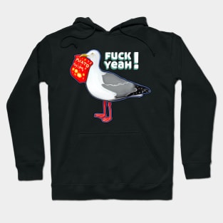 impudent seagull with chips Hoodie